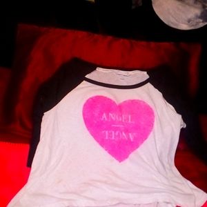 Quarter sleeve black and white Victoria Secrets t shirt